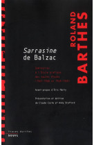 Sarrasine de balzac - seminaires a l-ecole pratique des hautes etudes (1967-1968 et 1968-1969)
