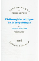 Philosophie critique de la republique