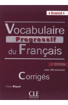 Vocabulaire progressif du francais avance 2ed corriges + cd