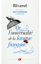 De l-universalite de la langue francaise