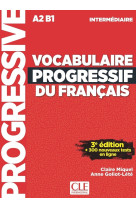 Vocabulaire progressif fle intermédiaire 3ème édition + cd