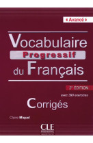 Vocabulaire progressif du francais avance 2ed corriges + cd