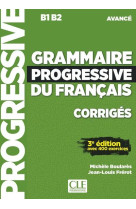 Grammaire progressive du francais niveau avance corriges + appli 3ed