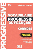 Corriges vocabulaire progressif niveau debutant complet nc