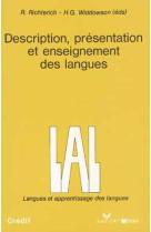 Description, presentation et enseignement des langues - livre