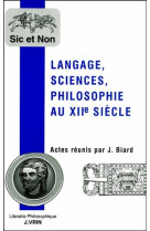 Langage, sciences, philosophie au xiie siecle