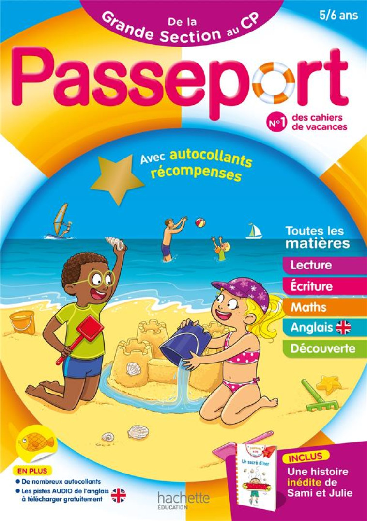 PASSEPORT - DE LA GRANDE SECTION AU CP 5/6 ANS - CAHIER DE VACANCES 2024 - JENNER/BLANDINO - HACHETTE