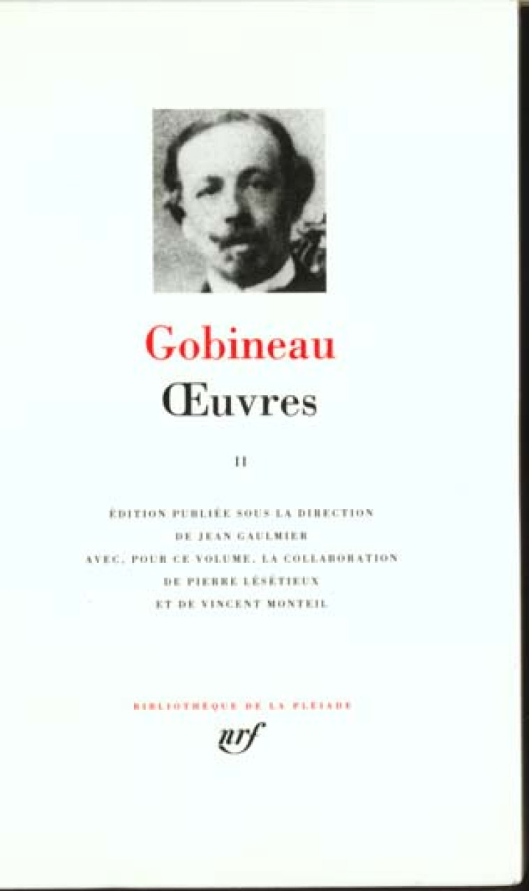 OEUVRES - VOL02 - GOBINEAU ARTHUR DE - GALLIMARD