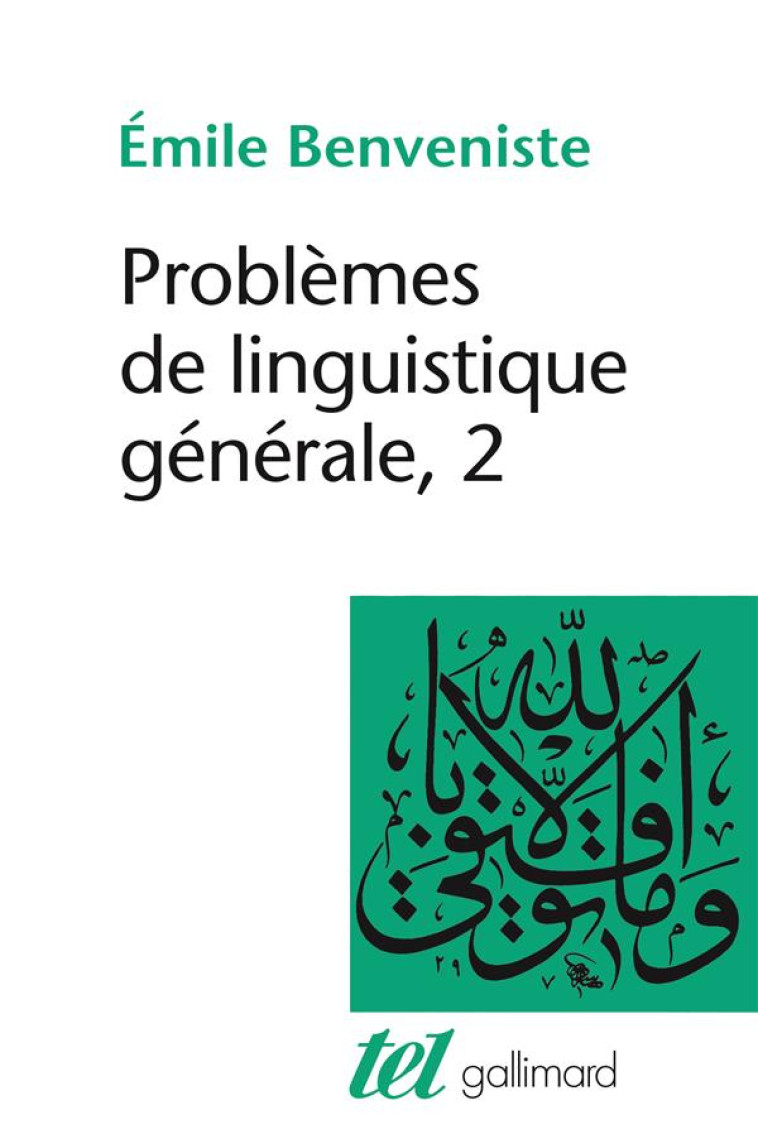 PROBLEMES DE LINGUISTIQUE GENERALE - VOL02 - BENVENISTE EMILE - GALLIMARD