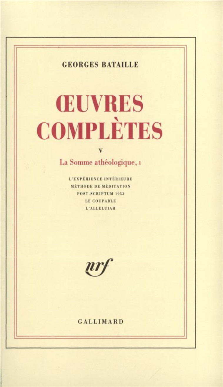 OEUVRES COMPLETES - VOL05 - BATAILLE GEORGES - GALLIMARD