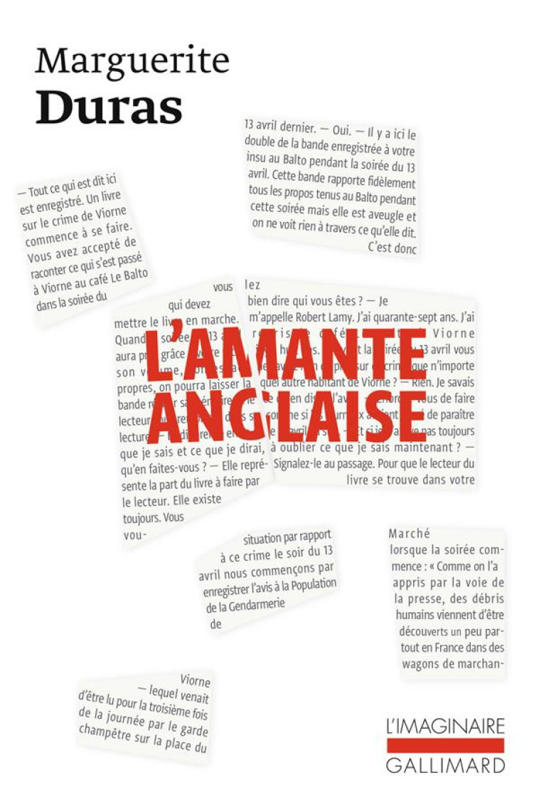 L-AMANTE ANGLAISE - DURAS MARGUERITE - GALLIMARD