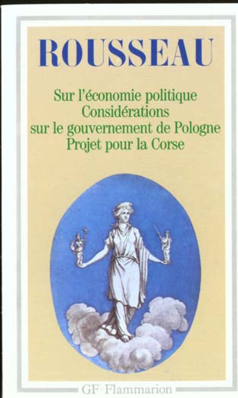 CONSIDERATIONS SUR LE GOUVERNEMENT DE POLOGNE L-ECONOMIE POLITIQUE - ROUSSEAU JEAN-JACQUE - FLAMMARION