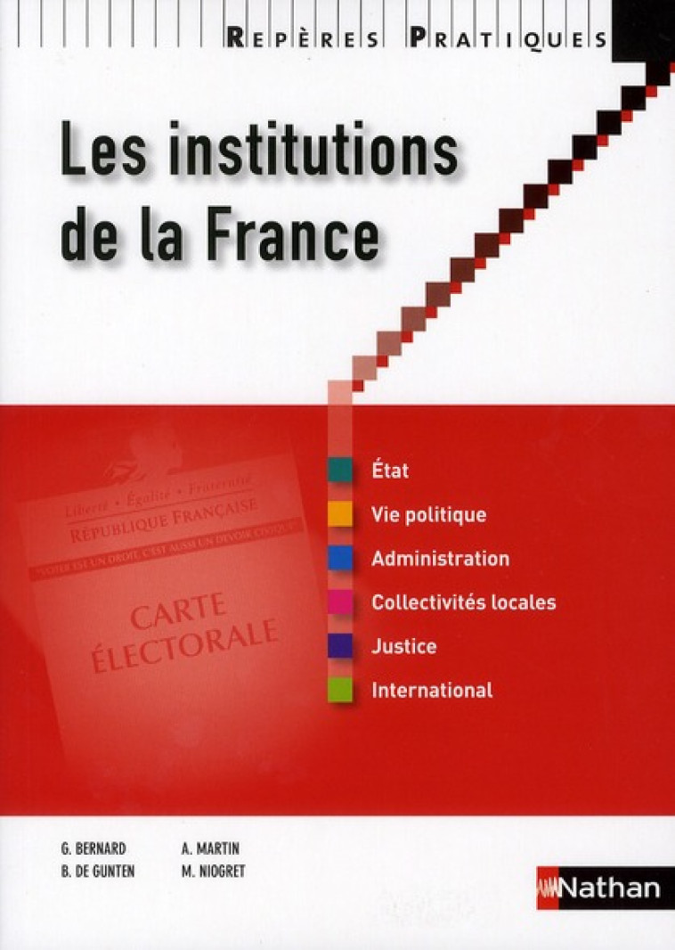 REPERES PRATIQUES LES INSTITUTIONS DE LA FRANCE N07 2011 - BERNARD/GUNTEN - NATHAN