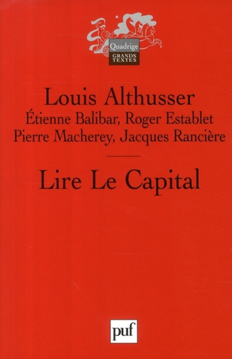 LIRE LE CAPITAL (2E ED) - ALTHUSSER LOUIS/BALI - PUF