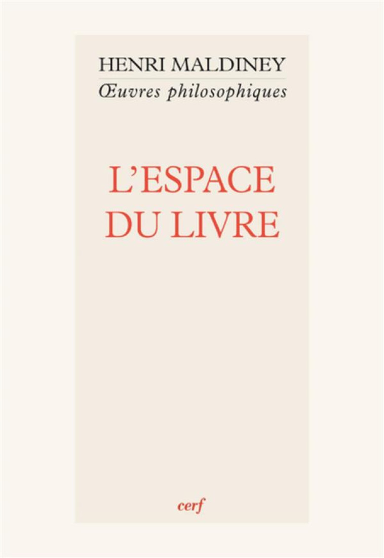 L-ESPACE DU LIVRE - MALDINEY HENRI - Cerf