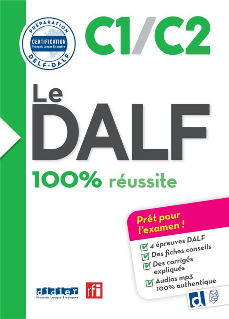 LE DALF C1/C2 100% REUSSITE - EDITION 2016-2017 - LIVRE + DIDIERFLE.APP - CHAPIRO/DUPLEIX/JUNG - DIDIER