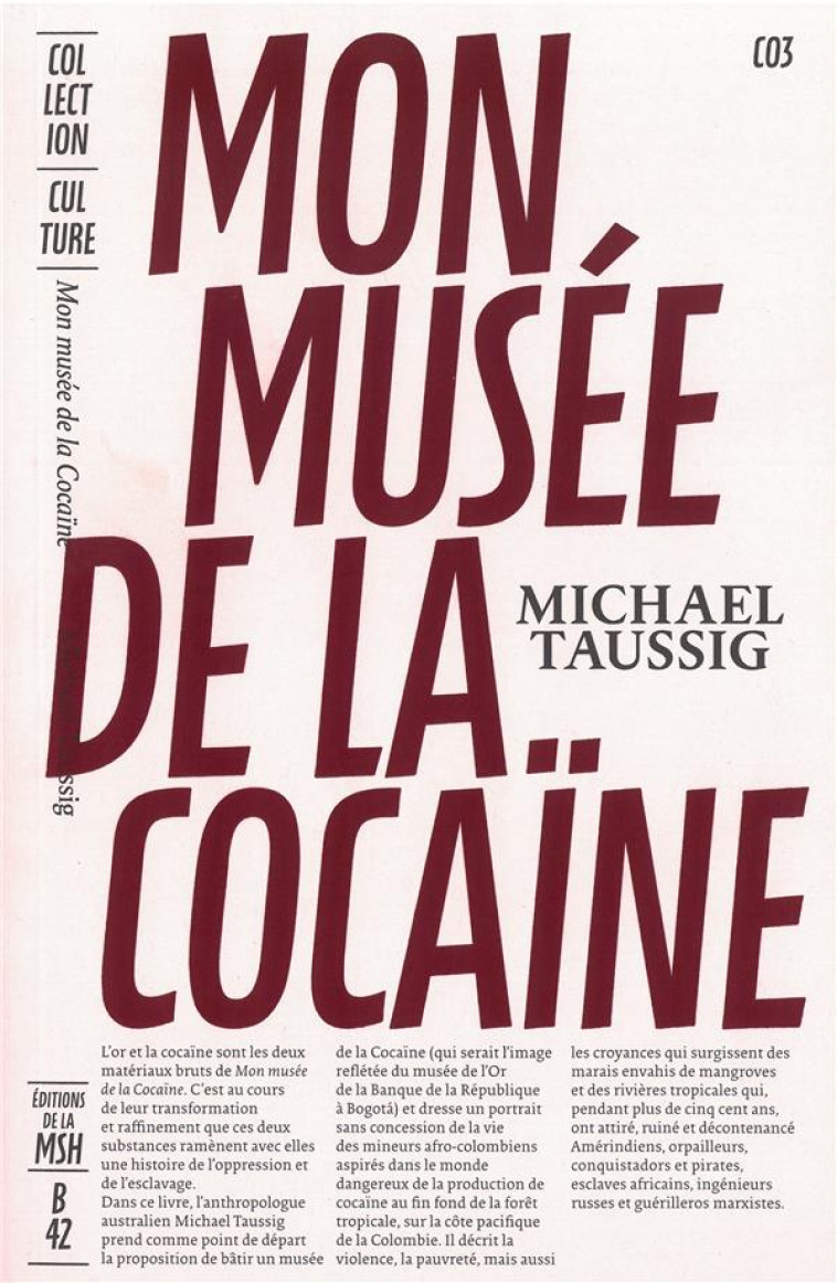 MON MUSEE DE LA COCAINE - TAUSSIG MICHAEL - DU LUMIGNON