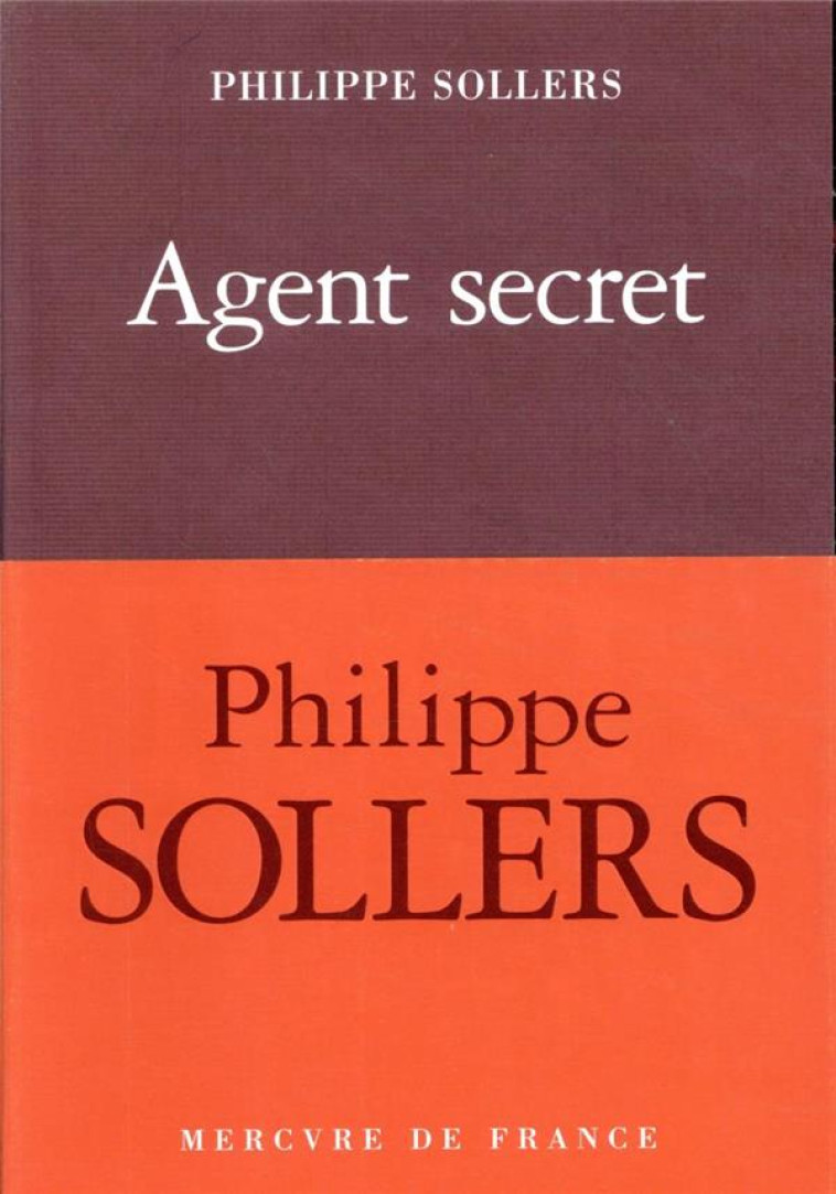 AGENT SECRET - SOLLERS PHILIPPE - MERCURE DE FRAN