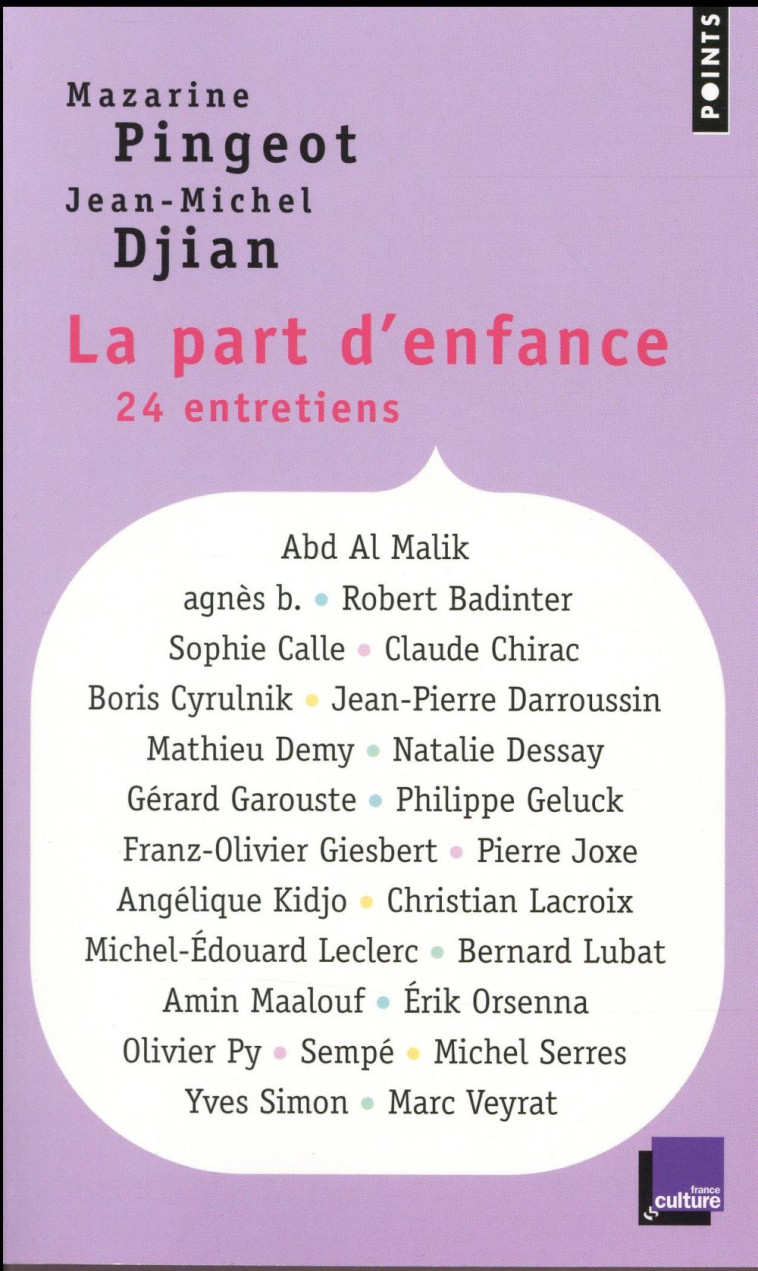 LA PART D-ENFANCE - 24 ENTRETIENS - DJIAN/PINGEOT - Points