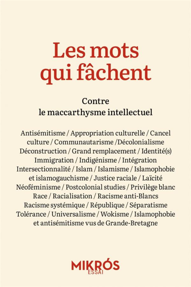 LES MOTS QUI FACHENT - CONTRE LE MACCARTHYSME INTELLECTUEL - MAYER/CORCUFF - AUBE NOUVELLE