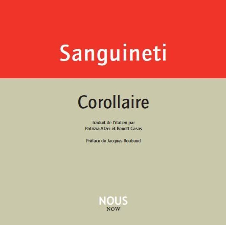 COROLLAIRE - Edoardo Sanguineti - NOUS